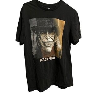 Horror SHIRT Rare BLACK PHONE Movie Promotional Graphic Tee Size Large Distress